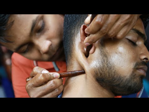 Wood Stick Head And Neck Massage With Forehead Massage ASMR | Neck Cracking ASMR Massage Therapy