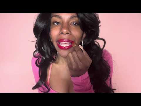 ASMR Red Christmas Lipstick Application - Tingles, Sleep Relief, Calm.