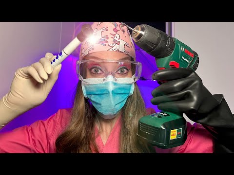 ASMR | SuperCrazy Hospital Ear Exam | Hearing Test, Otoscope, Gloves sounds