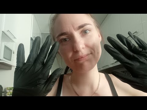ASMR- Short, close-up ramble with plastic glove sounds 💕