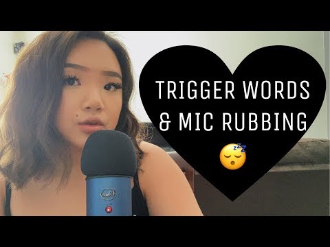 ASMR | ♡ Trigger Words Whispering While Rubbing Mic ♡