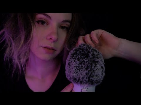 ASMR | Whispering you to Sleep & Rain Ambience - Ramble, Fluffy Mic