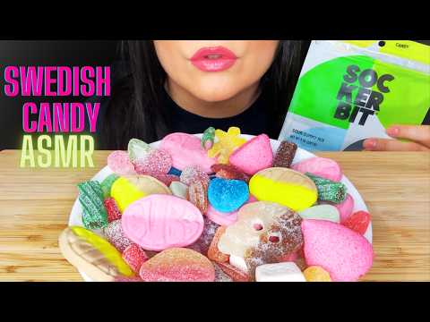 TRYING SWEDISH CANDY (SOCKERBIT) FOR THE FIRST TIME! ASMR MUKBANG | EATING SOUNDS
