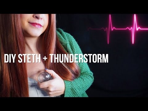 Pounding Heartbeat Through DIY Steth + Comforting Hand Movements In A Thunderstorm [ASMR]