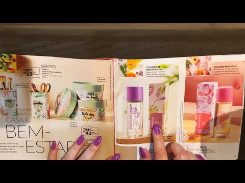 ASMR: FOLHEANDO REVISTA AVON CASA MASCANDO CHICLETE