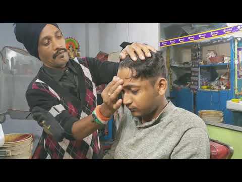 Head & body massage by indian street barber with neck crack asmr massage
