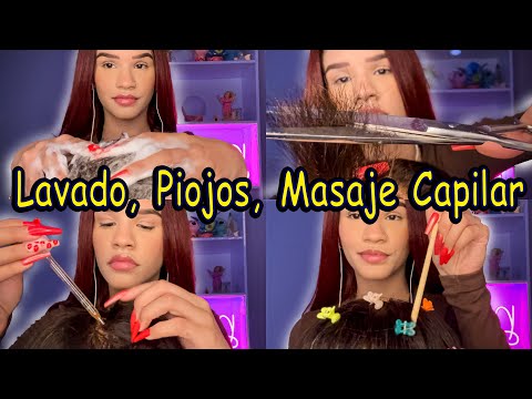 Asmr te busco los piojos, masaje capilar, lavado, corte