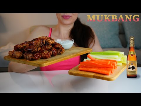 ASMR | Crispy Chicken Wings With Barbeque Sauce | EATING SOUNDS | No Talking | Lady M. ASMR