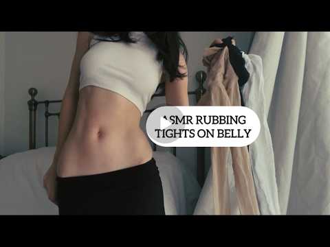 ASMR Rubbing Tights/ Hosiery on my Belly (rubbing, material sounds etc. )