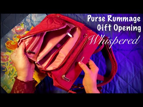 ASMR Opening gifts! (Whispered) Beautiful purse rummage! Tissue paper/No talking version tomorrow!