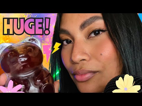 ASMR Giant Gummy Bear Chewing Mouth Sounds