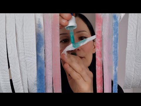 Your hair is paper towels ASMR preparation, cut,dye