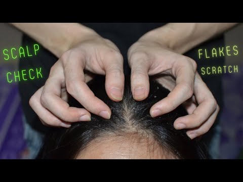 ASMR Relaxing Scalp Massage, Scalp Check ( Dandruff, Flakes Treatment ) #zoom #scratching #massage
