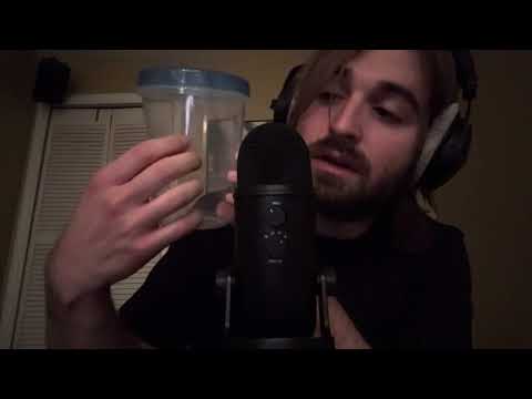 experimental hand movements, slow tapping/scratching, some whispers, slow/calming asmr
