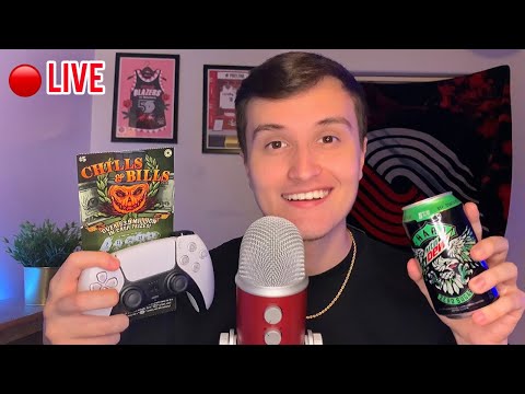 🔴 - LIVE ASMR RELAXING HANGOUT 😴💤 (triggers + whisper ramble + sports talk)