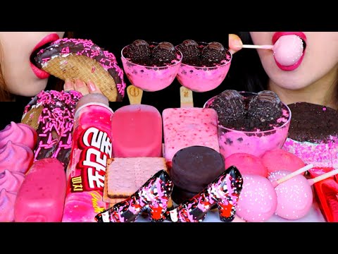 ASMR EDIBLE CHOCOLATE SHOES, STRAWBERRY ICE CREAM BARS, DARK CHOCOLATE OREOS, CAKE POPS, ICE POP 먹방