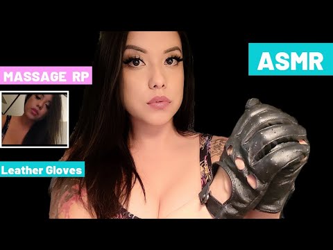 ASMR| 🧤Leather Glove🧤 Back Massage Roleplay Soft Spoken