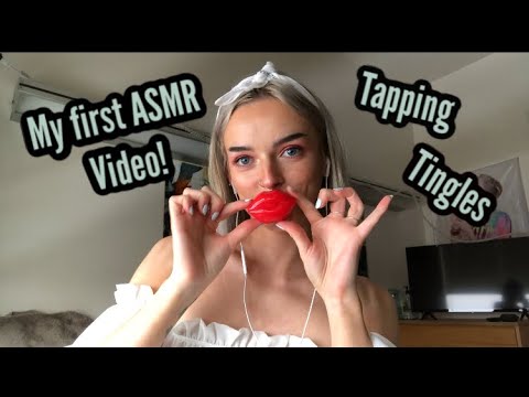 MY VERY FIRST ASMR VIDEO (tapping, whispering, whisper ramble)