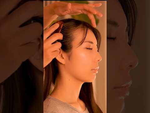 ヘアブラッシング音ASMR-Relaxing hair brushing sound #asmr #shorts #hair #brushing #headmassage