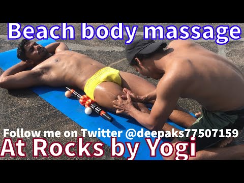 ASMR Beach anterior side of body massage by Indian masseur Yogi to Monu (Ep/16)