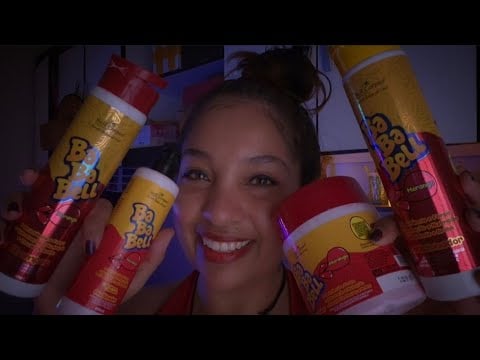 ASMR Tratamento Capilar completo de Bala de Morango 🍬 Xampu, condicionador, máscara, finalizador ✨️
