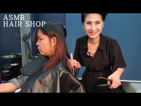 미용실 ASMR (인장력)이 강한 뿌리 매직스트레이트  Tension) Strong Root Magic Straight/Korean hair salon