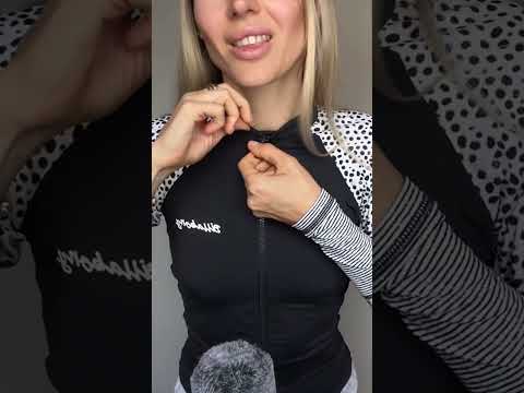 [4K USA ASMR] Zipper & Skin Focus😮‍💨Real Fabric, Nails & Jewelry Sounds #ASMR #4KUSA #4kasmr #shorts