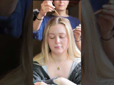 ASMR scalp check with wooden chopsticks 🥢