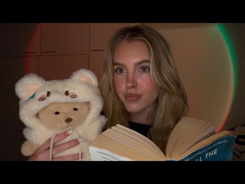 ASMR getting you ready for bed 🧸 | hair brushing, skincare & reading (layered sounds)