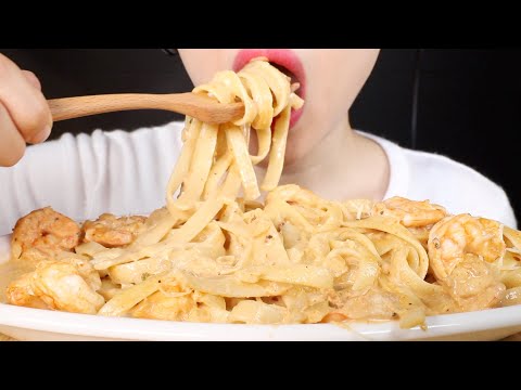 ASMR Creamy and Spicy Shrimp Loaded Toowoomba Pasta Eating Sounds Mukbang