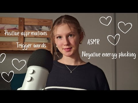 ASMR| Positive affirmations, trigger words, mic triggers, negative energy plucking up-close whispers