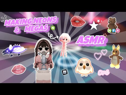 ASMR~ mouth sounds no talking || making 10 neons/megas in ADOPT ME ROBLOX!!✨🌺💤