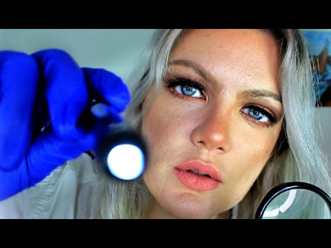 ASMR medical role play , in depth examination , soft spoken , binaural , close up ear to ear