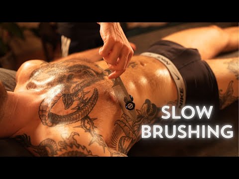 ASMR Brushing on Hairy Chest & Stomach – Slow, Gentle, Sleep Trigger