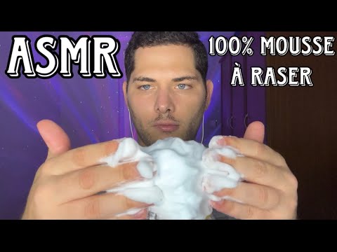 ASMR Français : 100% MOUSSE À RASER (Mousse à raser sur le micro & bruit de main)