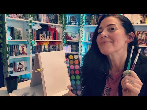 ASMR- Painting A Fall/Autumn Picture (w/Light Gum Chewing & Clicky Whispers) 🎃🖌🎨
