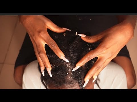 ASMR SCALP SCRATCHING AND MASSAGE WITH FAKE FLAKES REMOVAL FOR DEEP SLEEP 😴 