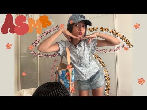ASMR🍊✨Fast & Aggressive Outfit Scratching + Mouth Sounds + Cap Triggers + Hand Sounds ⭐Faithkeylux⭐