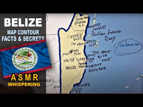 ASMR: Map of BELIZE tracing | Important CITIES less known facts | ASMR maps and facts