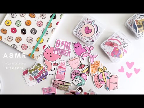 ASMR suomi | Bujoilu, uudet tarrat esittely| Bullet Journal Decoration with cute stickers asmr