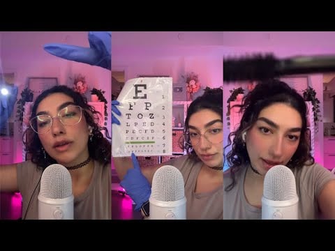 ASMR • Spit Painting 🎨 Cozy Face kisses 💋 Medical eye roleplay & more