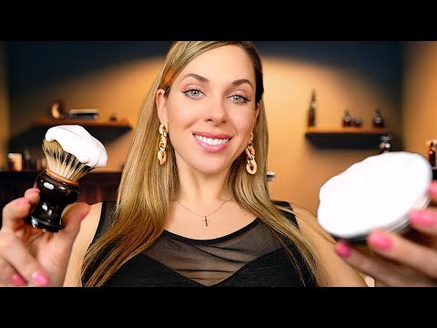 ASMR Sleep Inducing Barbershop Haircut ASMR, Shave, Massage, Roleplay,  OIL massage