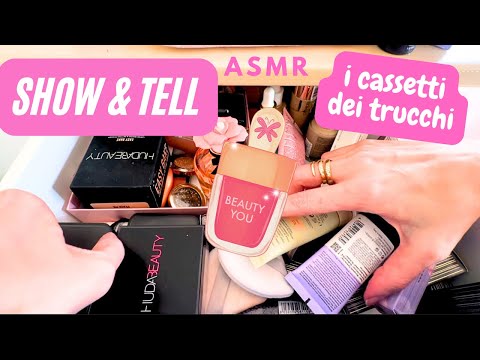 SHOW & TELL ASMR~ i miei cassetti dei trucchi 💄🧴40 minuti di relax 😌💤💤