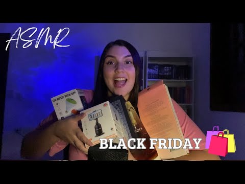 ASMR - COMPRINHAS DE BLACK FRIDAY sons de embalagem | tapping  | sussurros