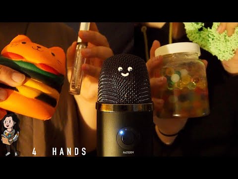 ASMR - 4 Hands / Multi-déclencheurs (Tapping, Scratching, Spray, & A LOT OF TINGLES...)