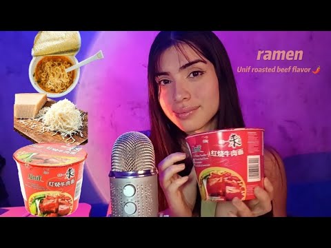 asmr mukbang | asmr PROBANDO RAMEN PICANTE 🍜