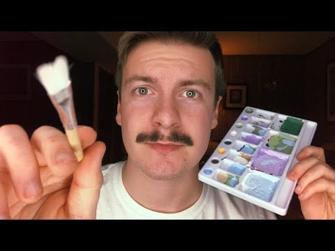 [ASMR] Doing Your Makeup with Art Supplies Role Play | Visual ASMR Triggers