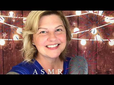 ASMR Independence Day Triggers [with Whispering and Hand Movements] 🎉🎆💗