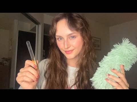 Lofi ASMR ~ Random Trigger Assortment (gum chewing, tapping, whispering, cats)