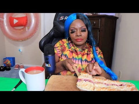 TOASTY STRAWBERRY CHEESE CAKE ASMR EATING SIPPING SOUNDS